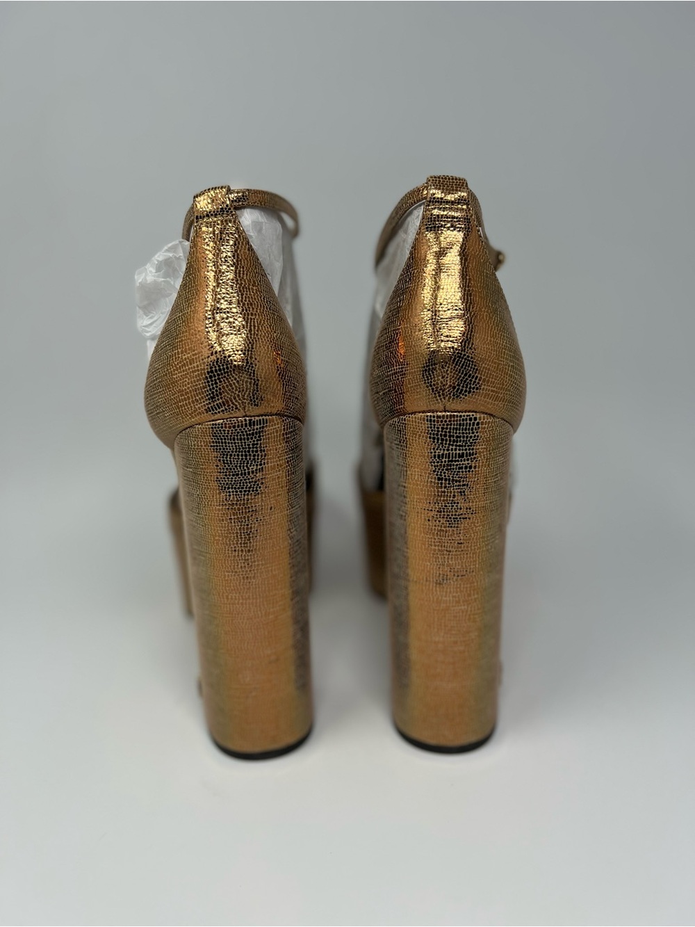 Sam Edelman Metallic Copper Platform Block Heels - Picture 5 of 9